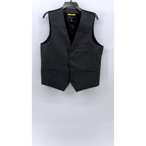 INC Inc International Concepts Men's Gray Slim Fit Striped Sleeveless Vest SZ M - Picture 1 of 10